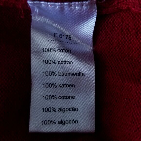 Lacoste Mens V-Neck Red Pullover Long Sleeve Sweater Size Large 5 - Picture 10 of 11